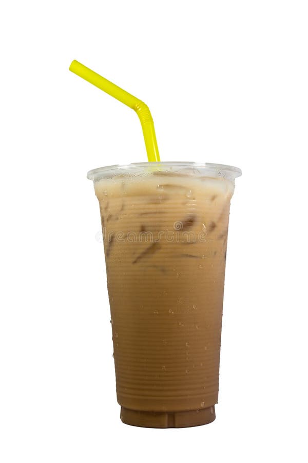 Iced coffee in plastic cup stock image. Image of disposable 34741511