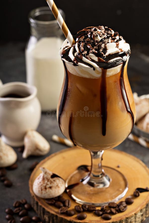 Iced Coffee with Whipped Cream Stock Photo Image of milk, frappuccino