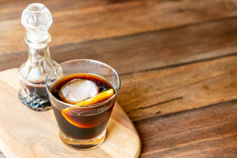 Iced Cold Brew Coffee on Wood Tray Stock Image Image of fresh