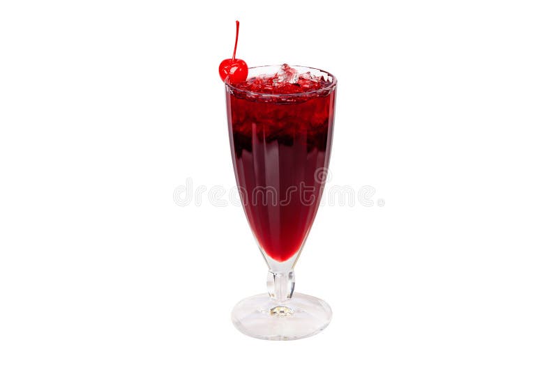 Iced drink with cherry