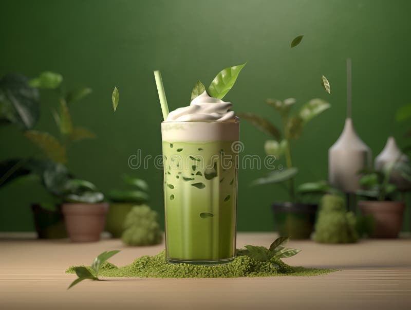 iced matcha latte, green tea with milk in a plastic glass with ice 23512785  Stock Photo at Vecteezy