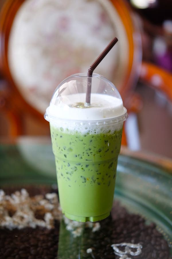 Iced Green Tea in Coffee Shop Stock Photo Image of menu, summer 91117264
