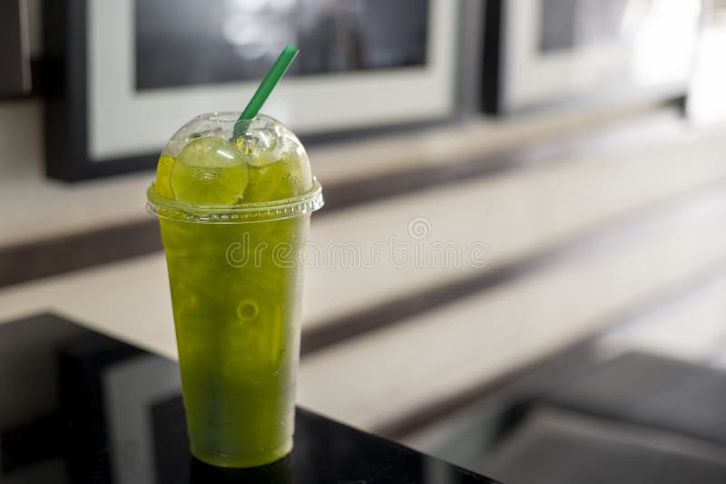 Iced Green Tea Cup With Green Straw On White Background Stock Photo,  Picture and Royalty Free Image. Image 87545378.