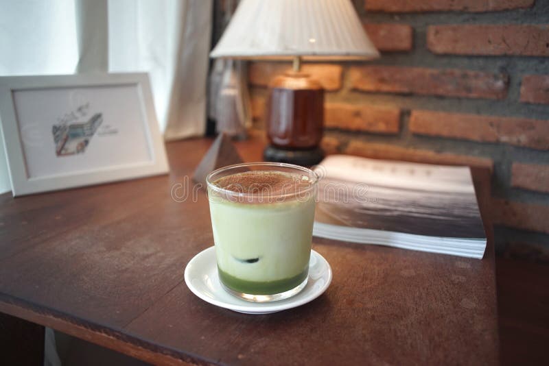 Thai Tea Milk and Green Tea Milk in a Cup Stock Photo Image of tasty