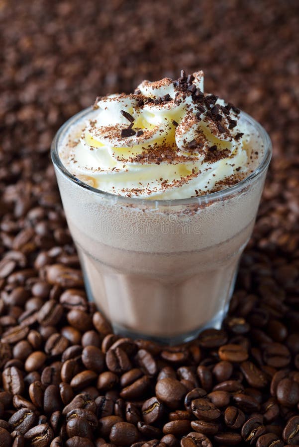 Iced Latte Coffee with Whipped Cream Stock Image Image of whipped