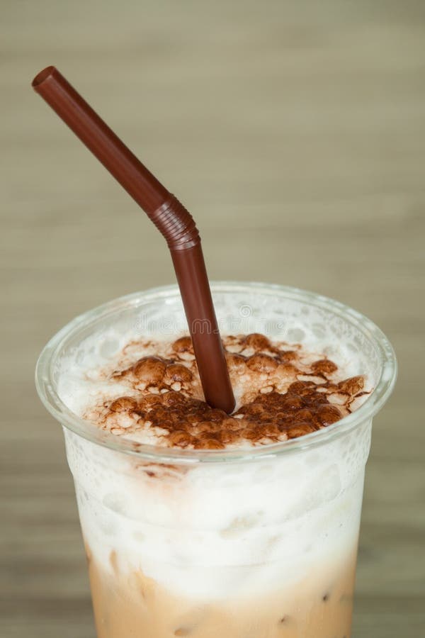 Iced Latte Milk Coffee with Coffee Powder Stock Photo Image of fresh
