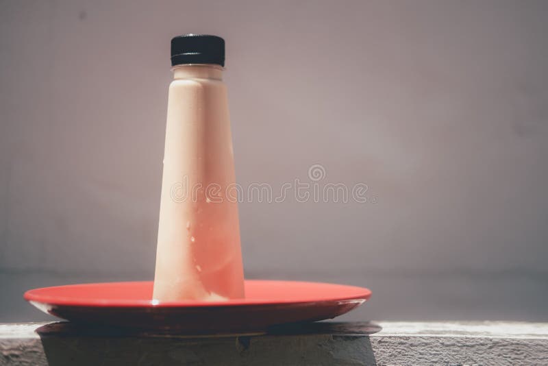 Iced Latte in Plastic Bottle Stock Photo Image of liquid, container
