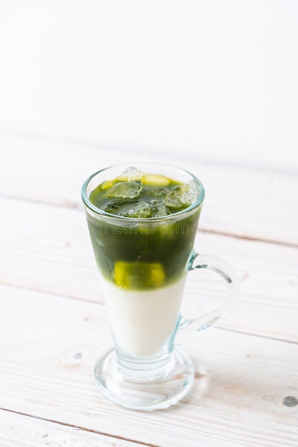 Iced Matcha Green Tea Latte Stock Photo Image of matcha, nutrition