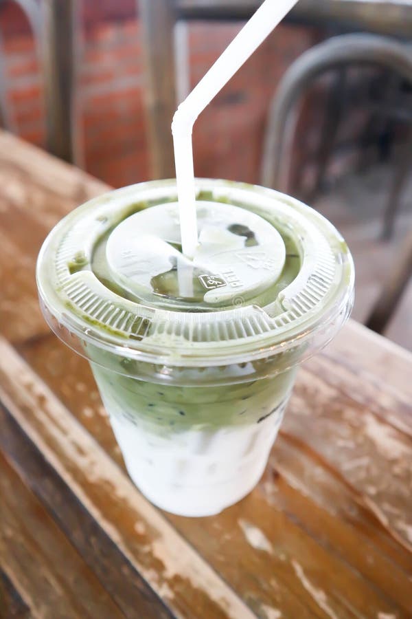 Iced Matcha Latte Or Iced Matcha Green Tea Latte , Iced Green Tea Stock ...