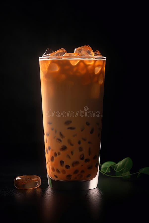 Iced Milk Tea is a Mixture of Thai Tea and Milk. Generative AI