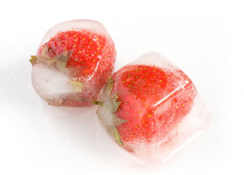 Iced strawberries