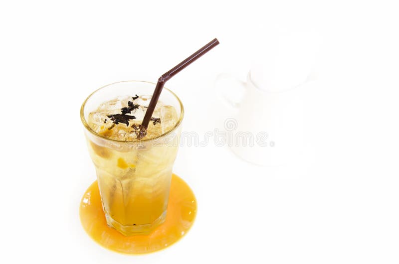 Iced tea with isolate background stock photography