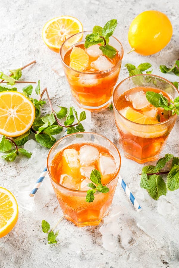Iced Tea with Lemon and Mint Stock Image Image of nonalcohol, mint