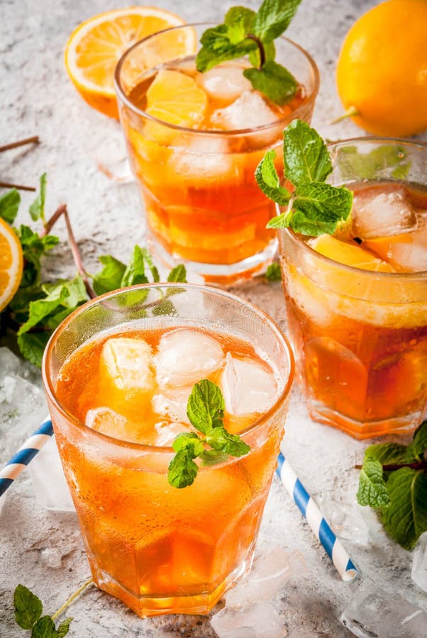Iced Tea with Lemon and Mint Stock Photo Image of green, lemon 127390732