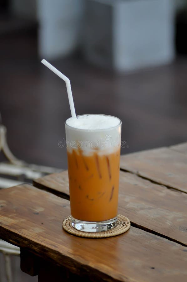 Iced Tea ,milk Tea or Thai Tea Stock Photo Image of outdoor, table