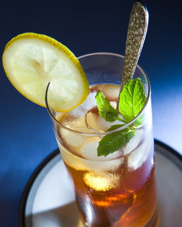 Iced Tea with Mint and Lemon Stock Photo Image of cold, fruit 7103608