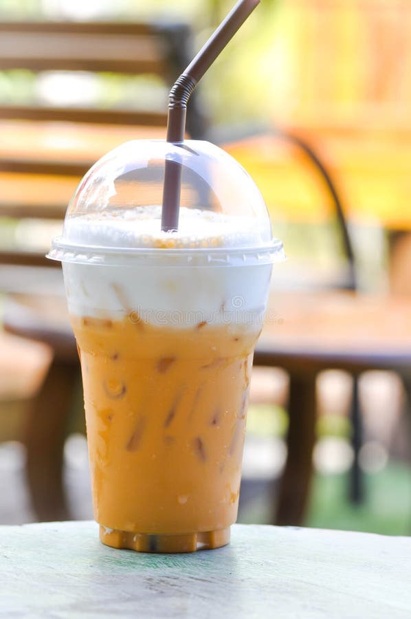 Iced tea or Thai milk tea stock image. Image of sugar 72060459