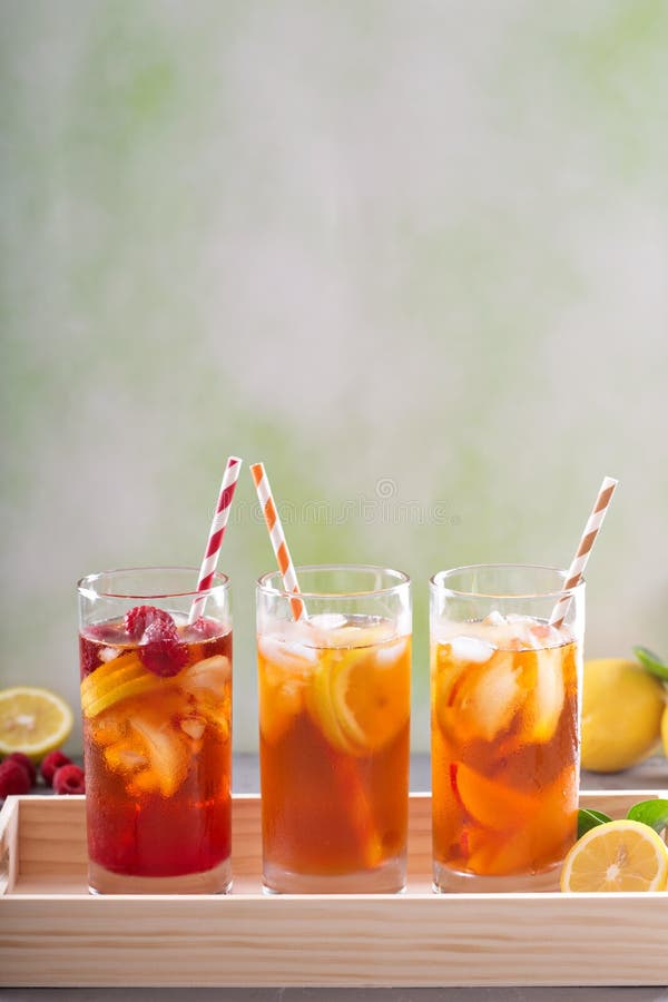 Iced Tea Variety in Tall Glasses Stock Photo Image of liquid, cool