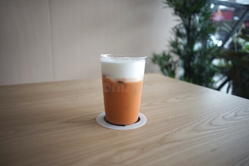 Iced thai tea in a glass stock image. Image of natural 187014709