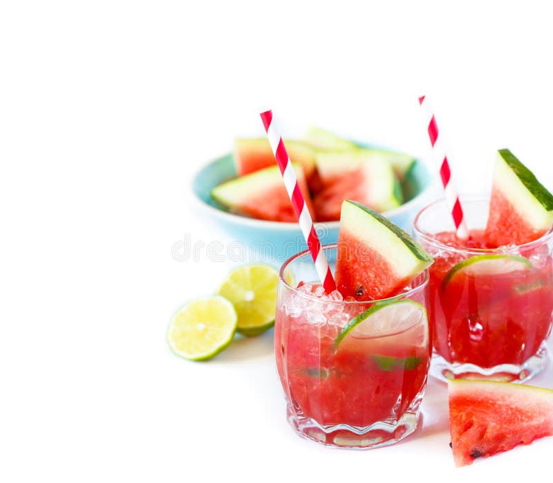 Iced watermelon drinks. stock photo. Image of lime, cold 76149868