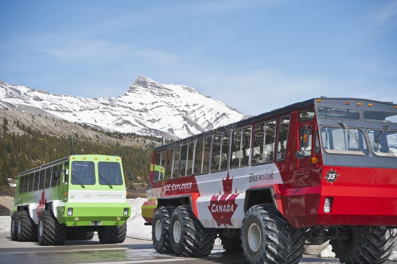 Icefield de Colombie, neige-autocar image stock Icefield de Colombie, neige-autocar image stock