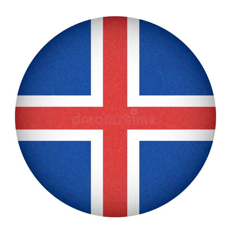 Iceland flaga w okręgu kształcie, odosobniony guzik icelandic sztandar z porysowaną teksturą, grunge ilustracja wektor Iceland flaga w okręgu kształcie, odosobniony guzik icelandic sztandar z porysowaną teksturą, grunge ilustracja wektor