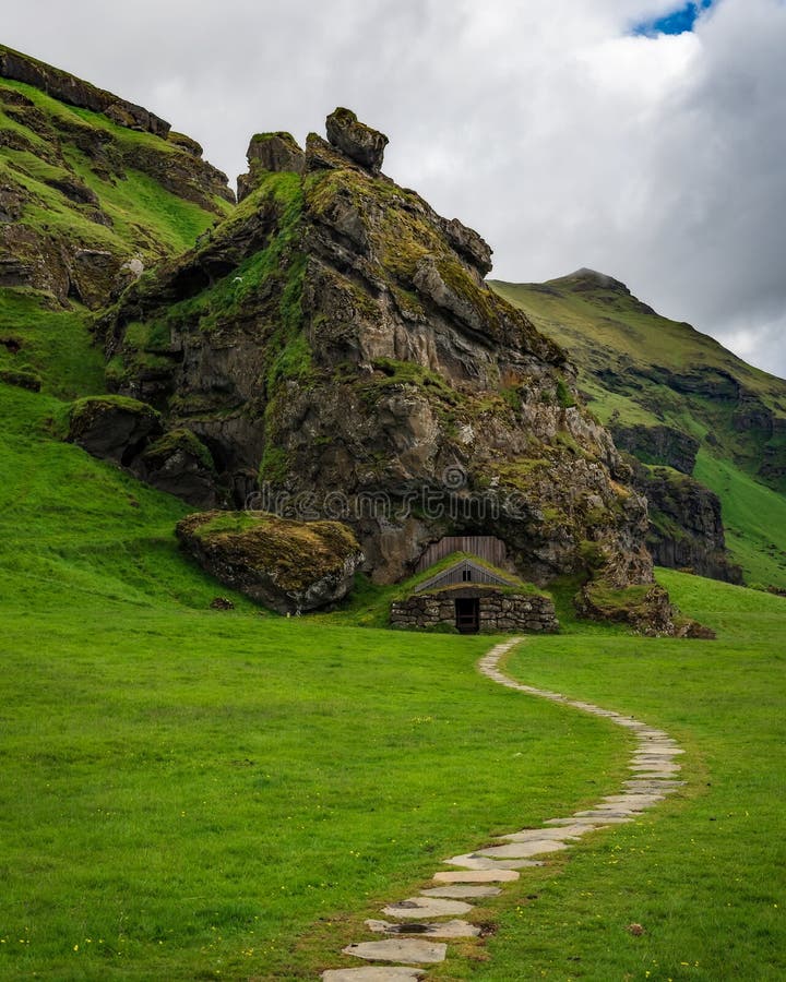 Iceland Little Elf House by the Road Stock Image Image of cold