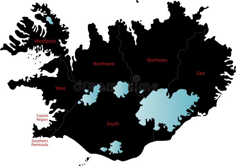 Iceland map royalty free illustration