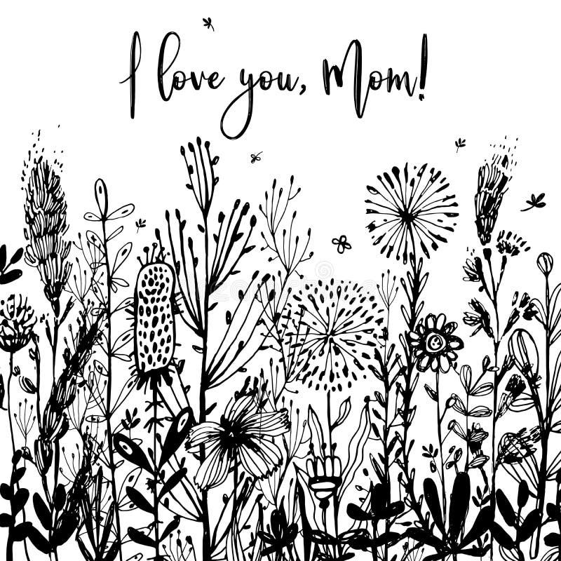 Ich liebe dich Mutter-Schwarzweiss-Hintergrund, Feierausweis, Tag Text, Karteneinladung, Schablone Auch im corel abgehobenen Betr lizenzfreie abbildung Ich liebe dich Mutter-Schwarzweiss-Hintergrund, Feierausweis, Tag Text, Karteneinladung, Schablone Auch im corel abgehobenen Betr lizenzfreie abbildung