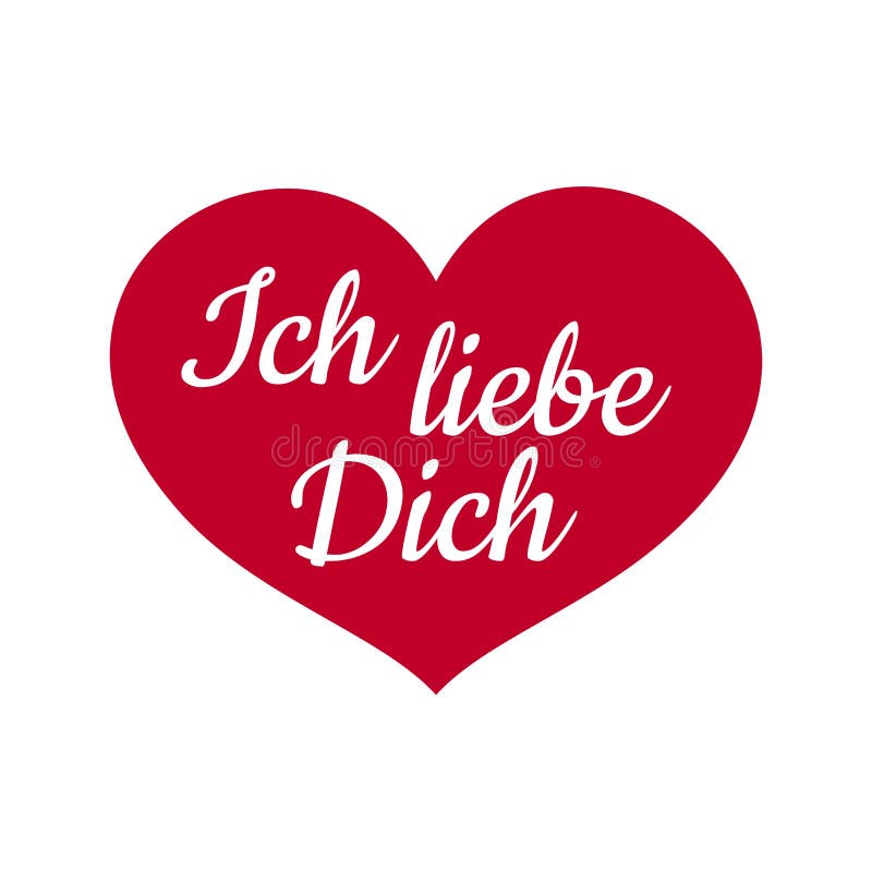 Ich Liebe Dich Translation from German I Love You. Vector Illustration Stock Vector
