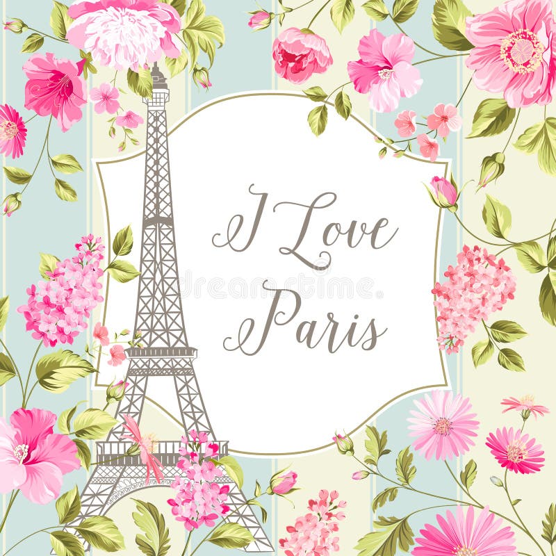 Ich liebe Paris-Karte vektor abbildung Ich liebe Paris-Karte vektor abbildung