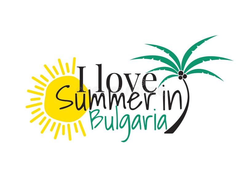 Ich liebe Sommer in Bulgarien-Logo und fasse Entwurf, Wand-Abziehbilder, Art Decor ab, lokalisiert auf weißem Hintergrund lizenzfreie abbildung Ich liebe Sommer in Bulgarien-Logo und fasse Entwurf, Wand-Abziehbilder, Art Decor ab, lokalisiert auf weißem Hintergrund lizenzfreie abbildung