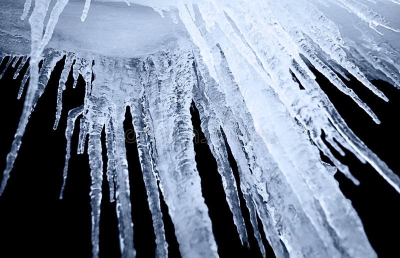 Icicle on a black background