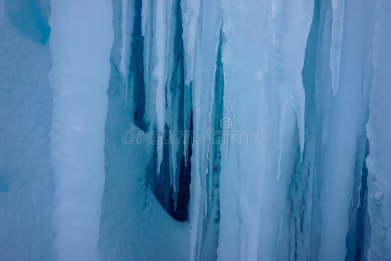 Icicles in an ice cave stock photos