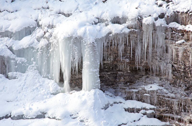 Icicles on rock at Low Tatras, Slovakia