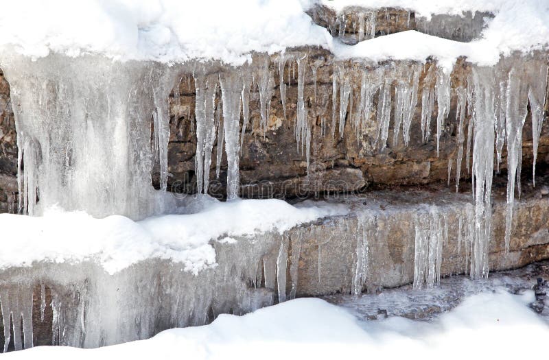 Icicles on rock at Low Tatras, Slovakia