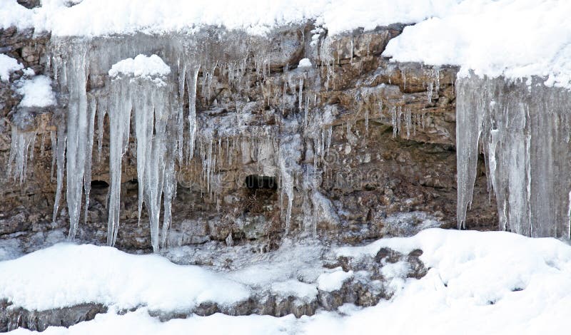 Icicles on rock at Low Tatras, Slovakia