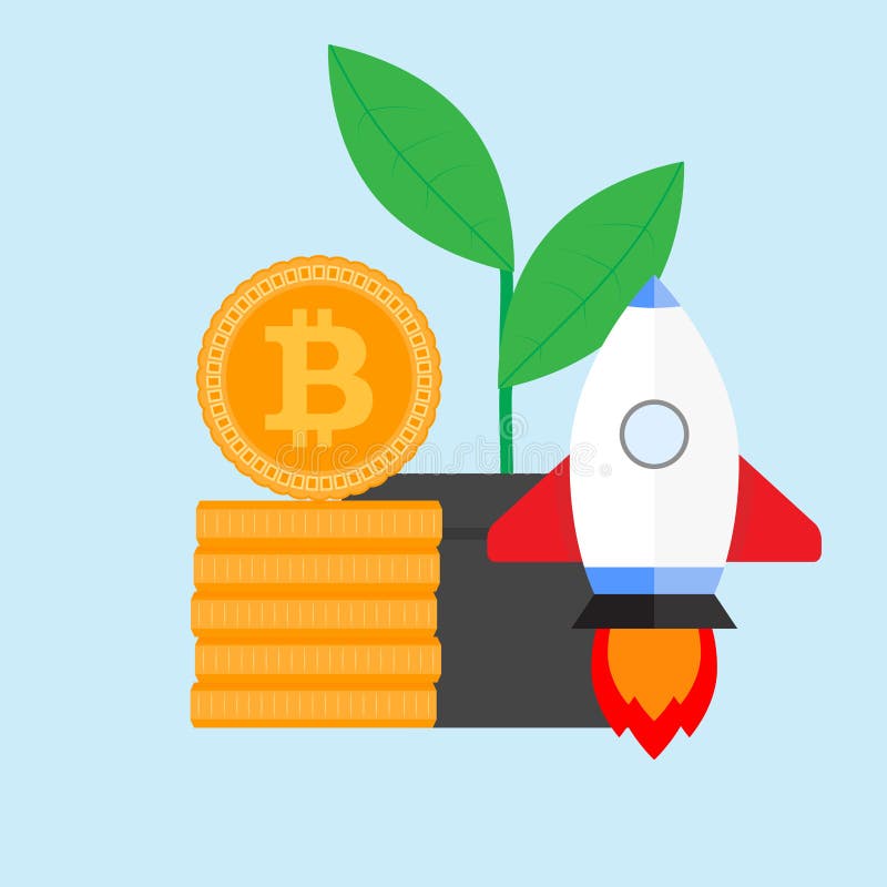 Ico et lancent le crypto projet illustration de vecteur Ico et lancent le crypto projet illustration de vecteur