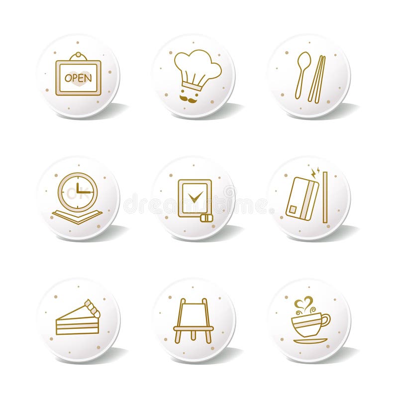 Round white cooking ware icon set is perfect for your design needs. Bulat vectors
