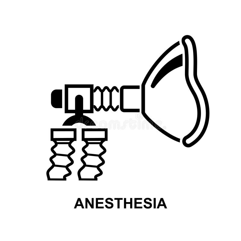 Anesthesia icon. The black anesthesia symbol isolated on background stock illustration