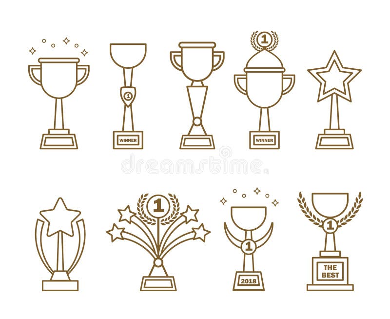 Icons awards cups set