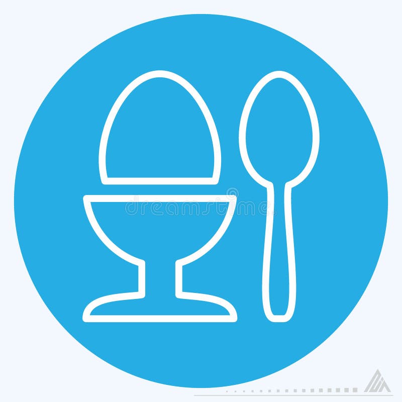 Icon Boiled Egg - Blue Eyes Style vector illustration