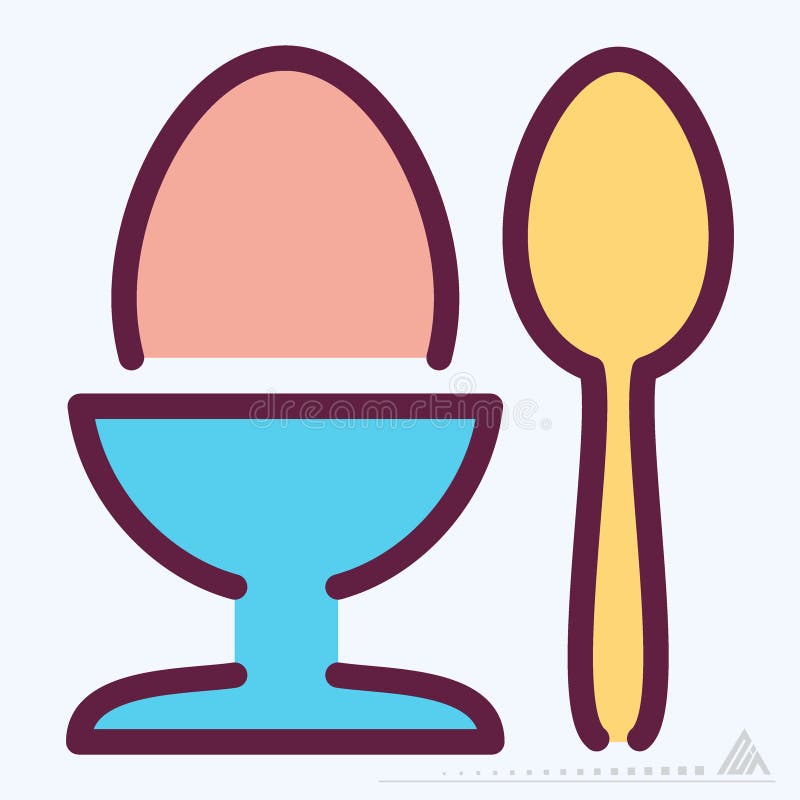 Icon Boiled Egg - Line Cut Style stock illustration