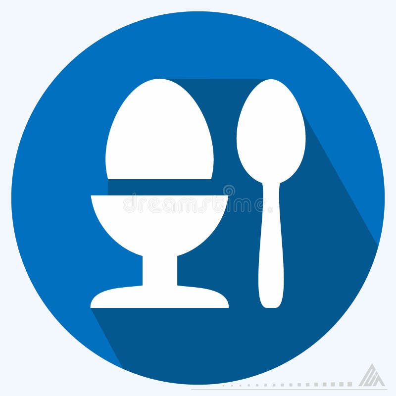 Icon Boiled Egg - Long Shadow Style royalty free illustration