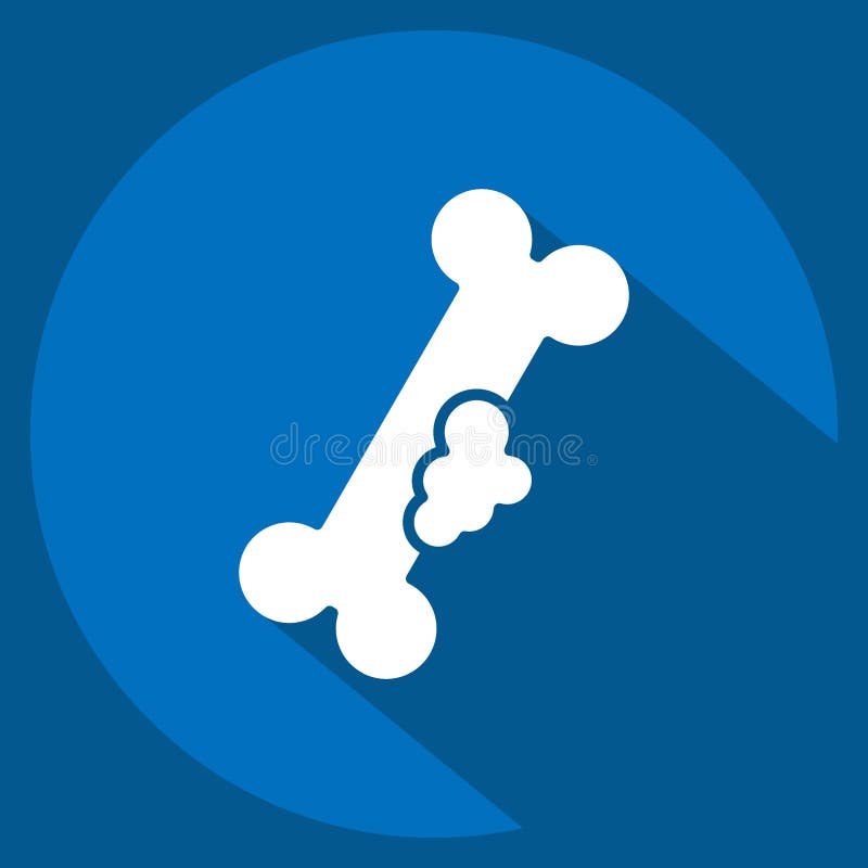 Icon Bone Cancer. related to World Cancer symbol. long shadow style. simple design editable. simple illustration vector illustration