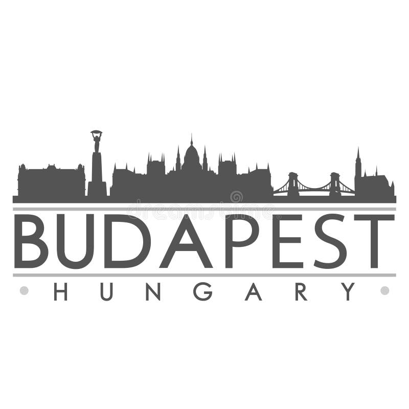 Budapest Skyline Silhouette Design City Vector Art