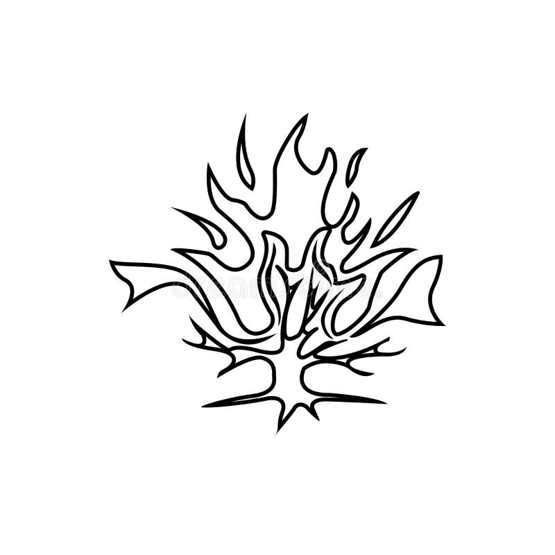 Icon of a Burning Tree, Vector Illustration Stock Vector Illustration