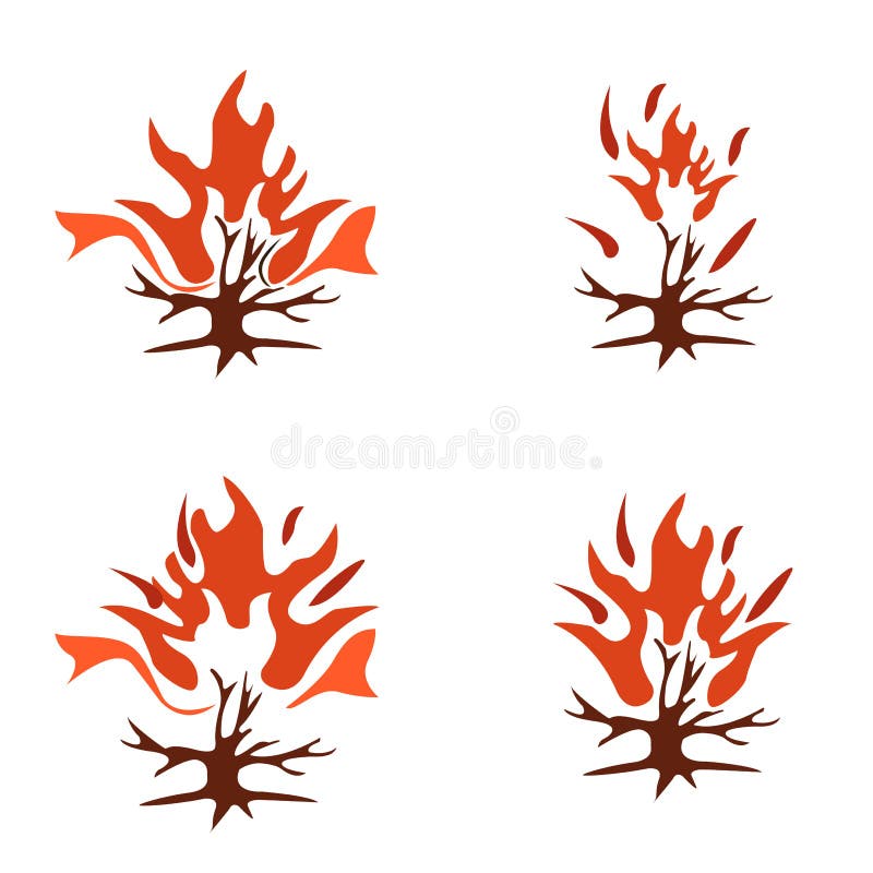 Icon of a Burning Tree, Vector Illustration Stock Vector Illustration