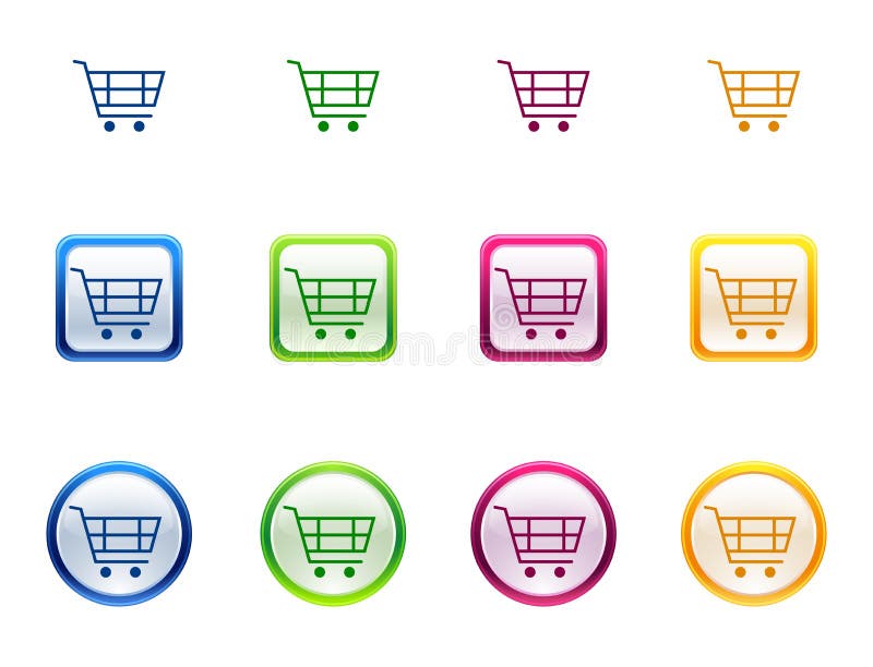 Icon button for shopping cart vector illustration