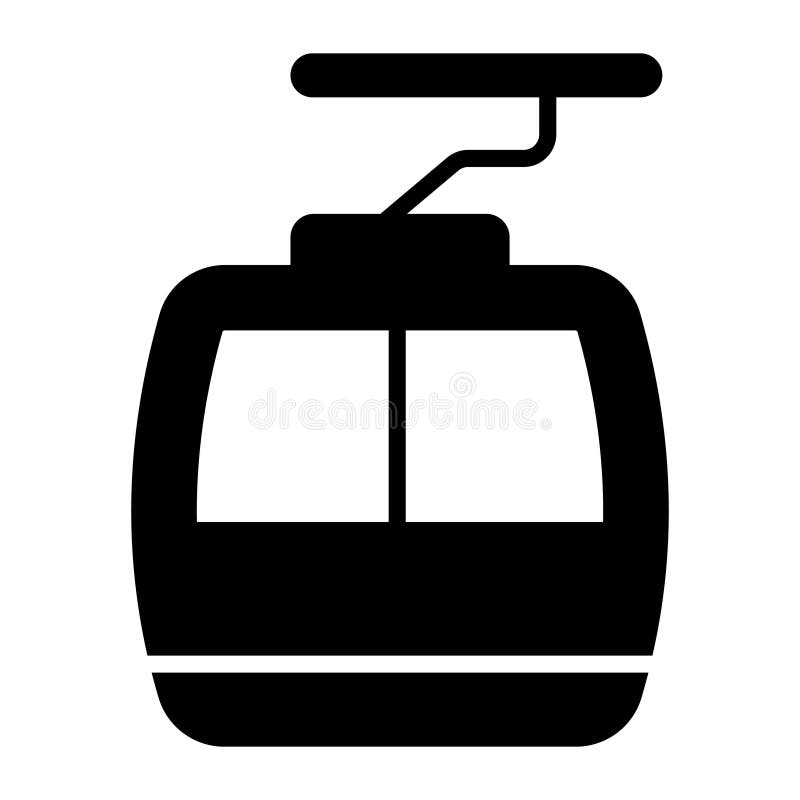 An Icon of Cable Car Showing Concept of Adventure, Cable Transport